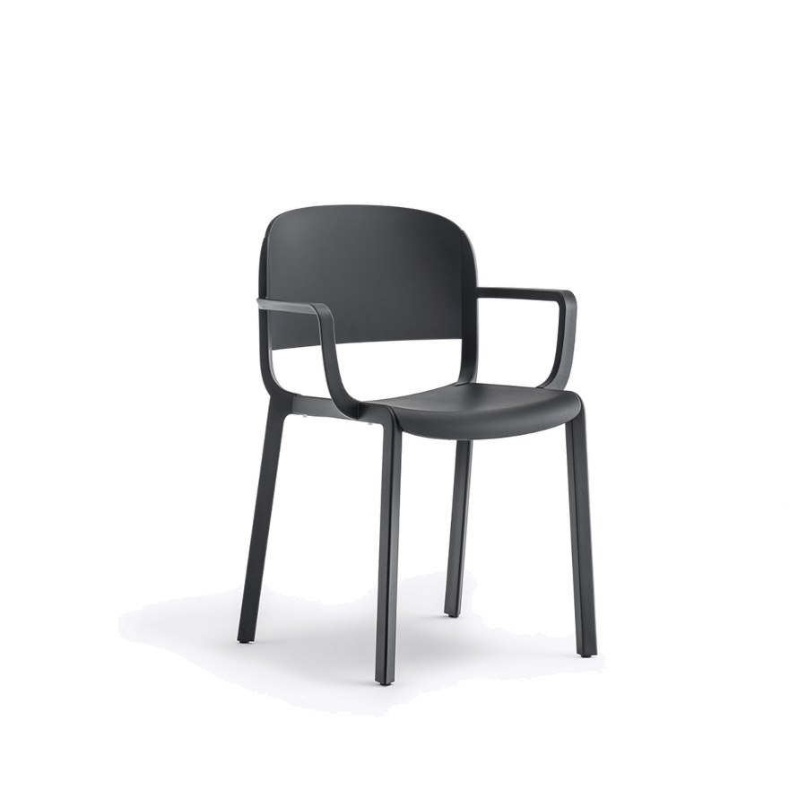 Karmstol Dome 265, sh.46 cm, stapelbar, svart
