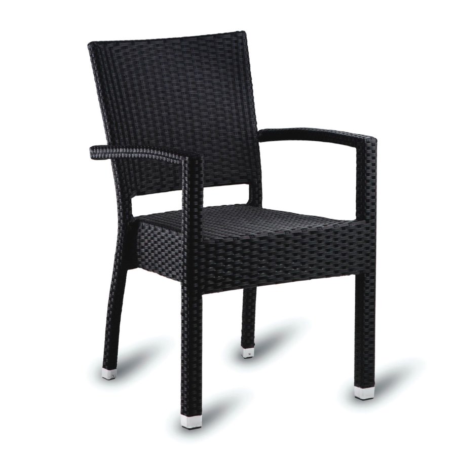 Karmstol Sorrento, sh.45 cm, stapelbar, svart