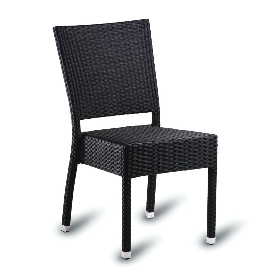 Stol Sorrento, sh.45 cm, stapelbar, svart