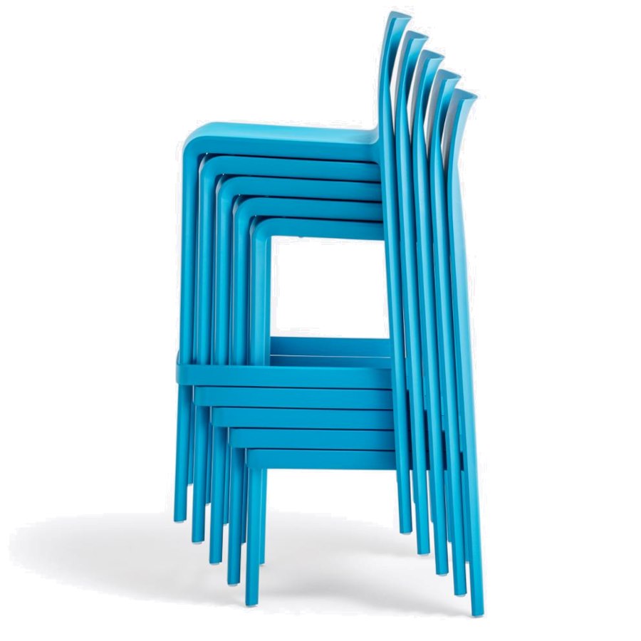 Barstol Volt 678, sh.76,5 cm, stapelbar, blå
