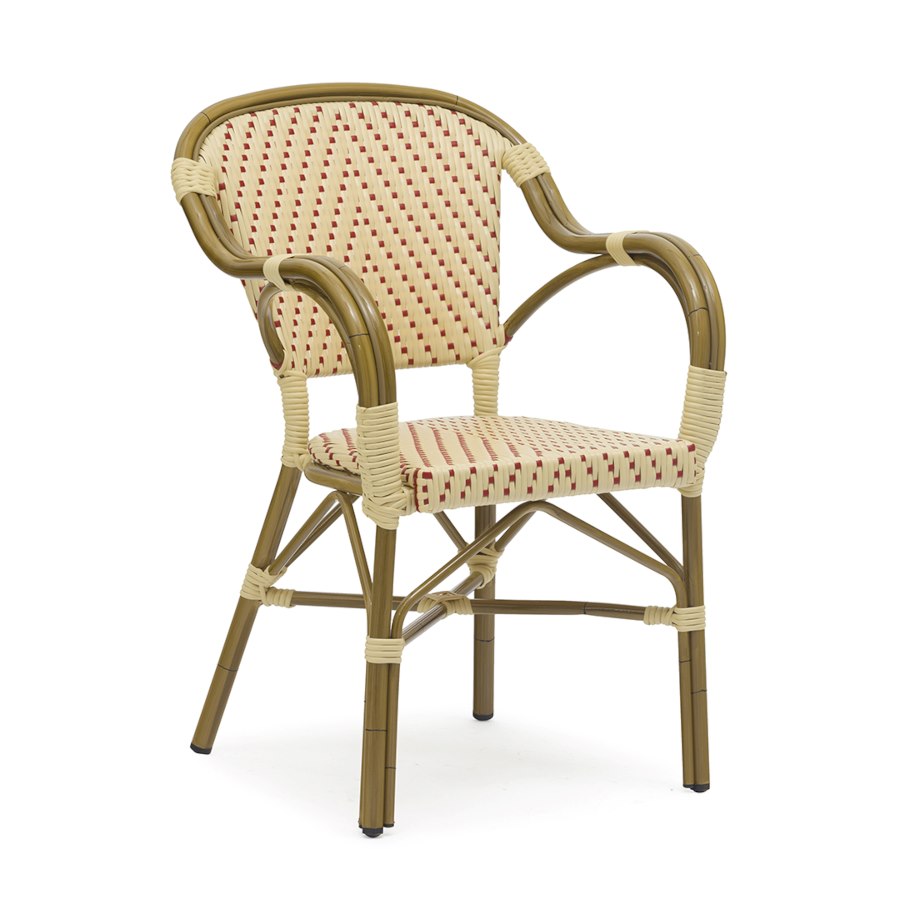 Karmstol Paris 31, beige/röd