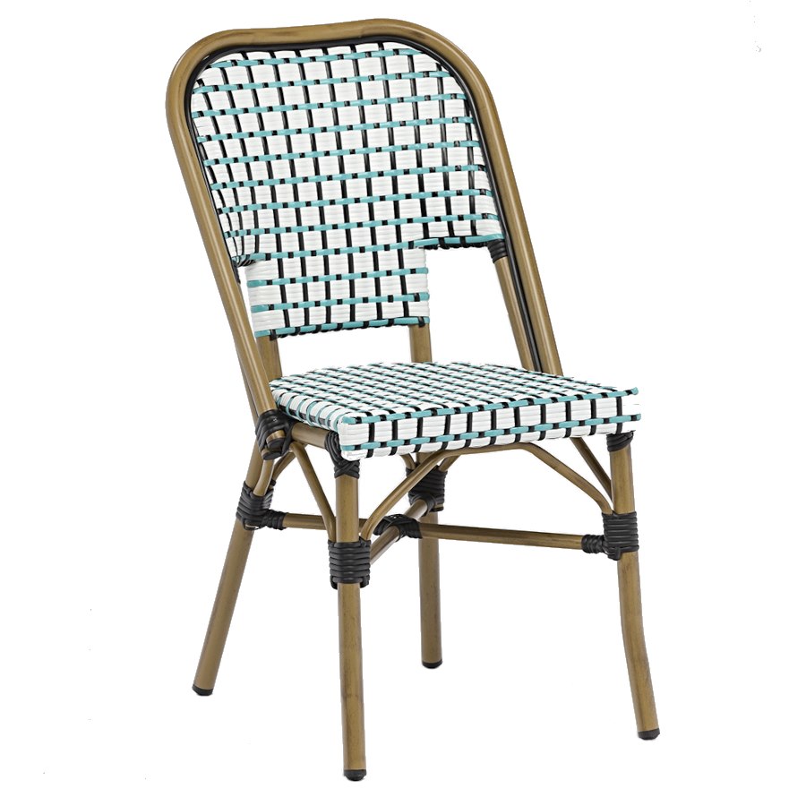 Stol Paris 36, vit/turkos