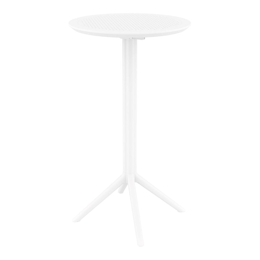 Barbord Sky, dia 60 cm, fällbart, vit