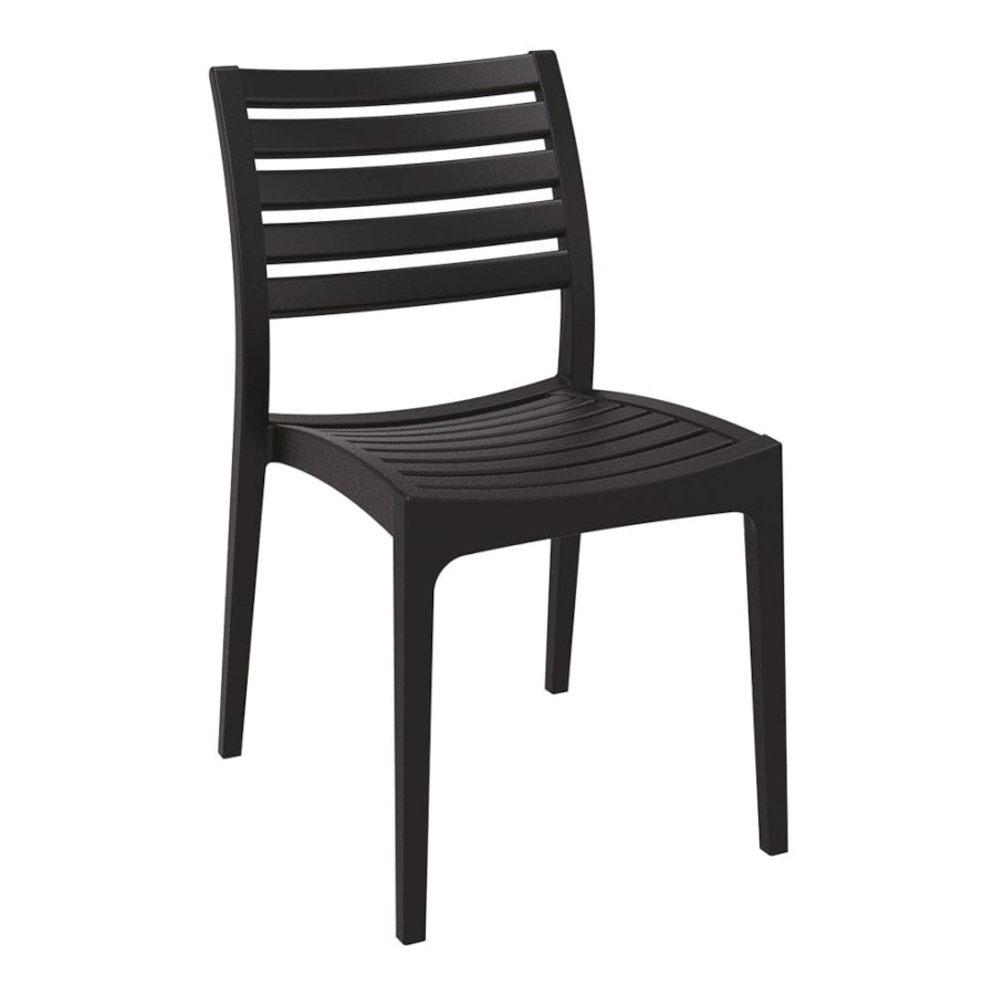 Stol Ares, sh.45 cm, stapelbar, svart