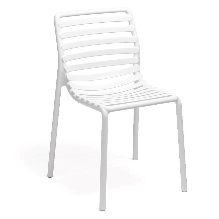 Stol Doga, sh.47,5 cm, stapelbar, vit