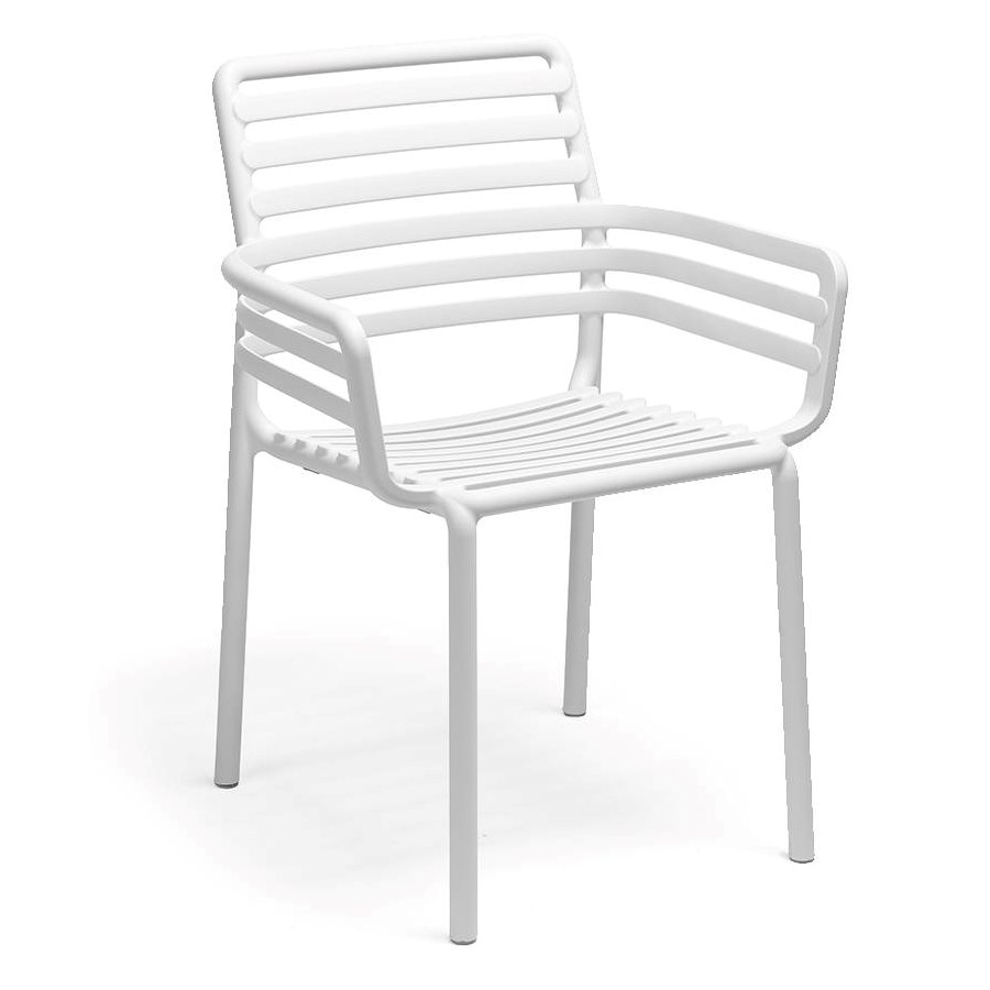 Karmstol Doga, sh.46,5 cm, stapelbar, vit