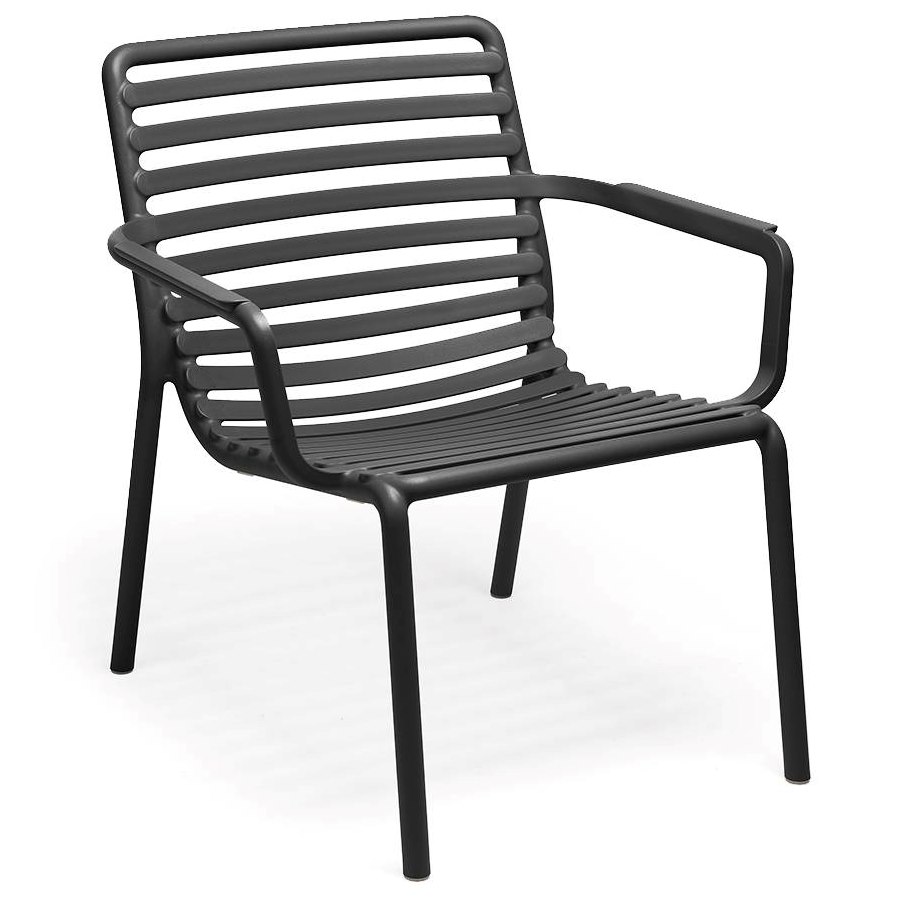 Fåtölj Doga relax, sh.41,5 cm, stapelbar, antracit