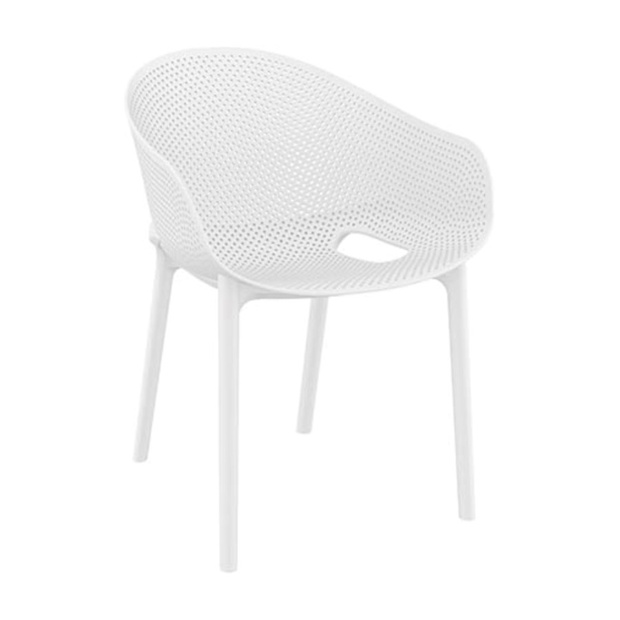 Fåtölj Sky Pro, sh.45 cm, stapelbar, vit