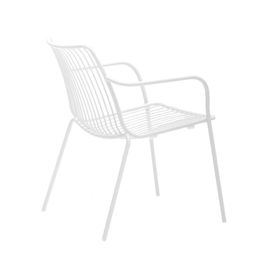 Karmstol Nolita 3655, sh.46,5 cm, stapelbar, vit