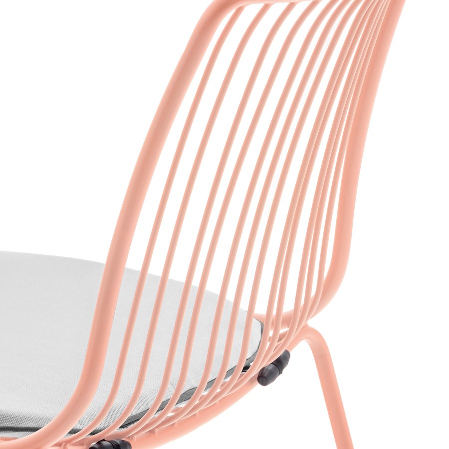 Stol Nolita 3651, sh.46,5 cm, stapelbar, ljusrosa