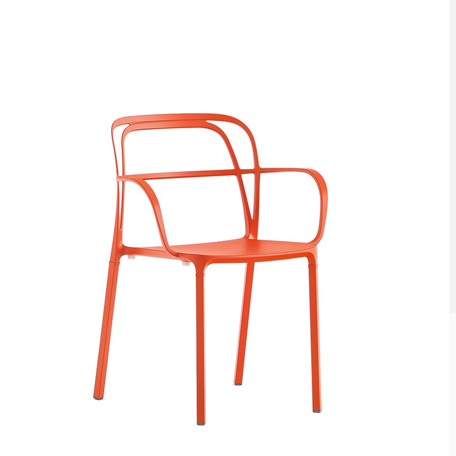 Karmstol Intrigo 3715, sh.46 cm, stapelbar, orange