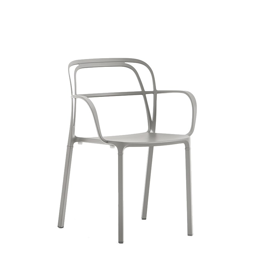 Karmstol Intrigo 3715, sh.46 cm, stapelbar, grå
