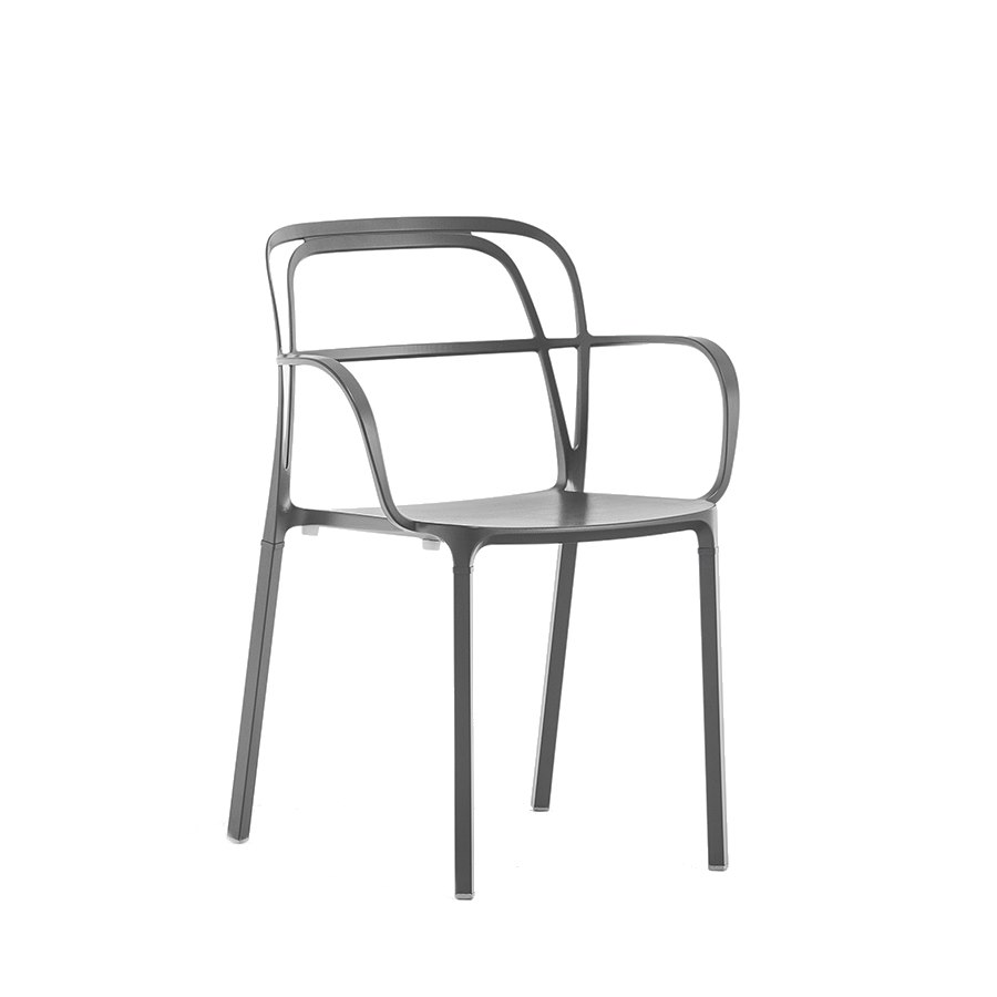 Karmstol Intrigo 3715, sh.46 cm, stapelbar, antracit