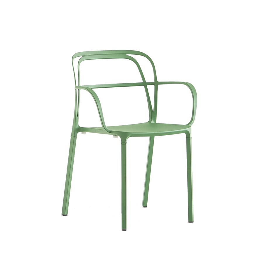 Karmstol Intrigo 3715, sh.46 cm, stapelbar, ljusgrön