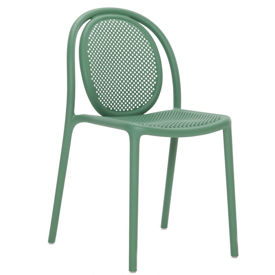 Stol Remind 3730, sh.46 cm, stapelbar, grön