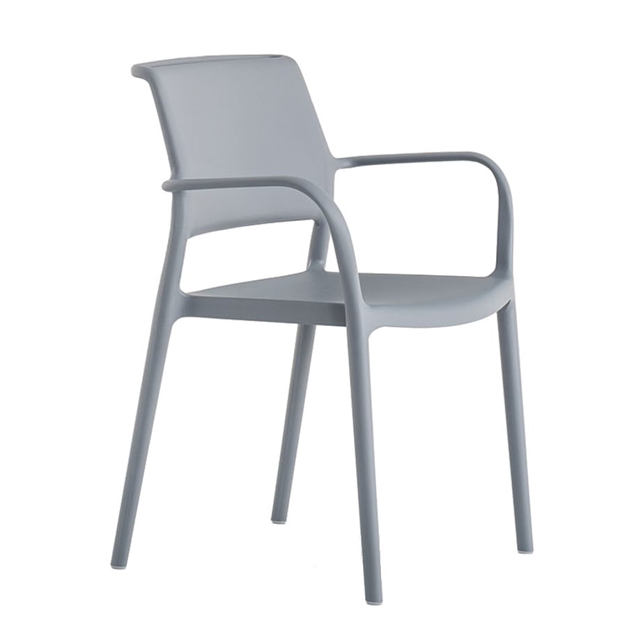 Karmstol Ara 315, sh.46 cm, stapelbar, grå