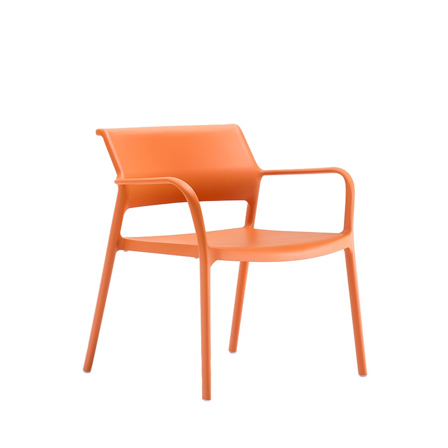 Fåtölj Ara 316, sh.42 cm, stapelbar, orange