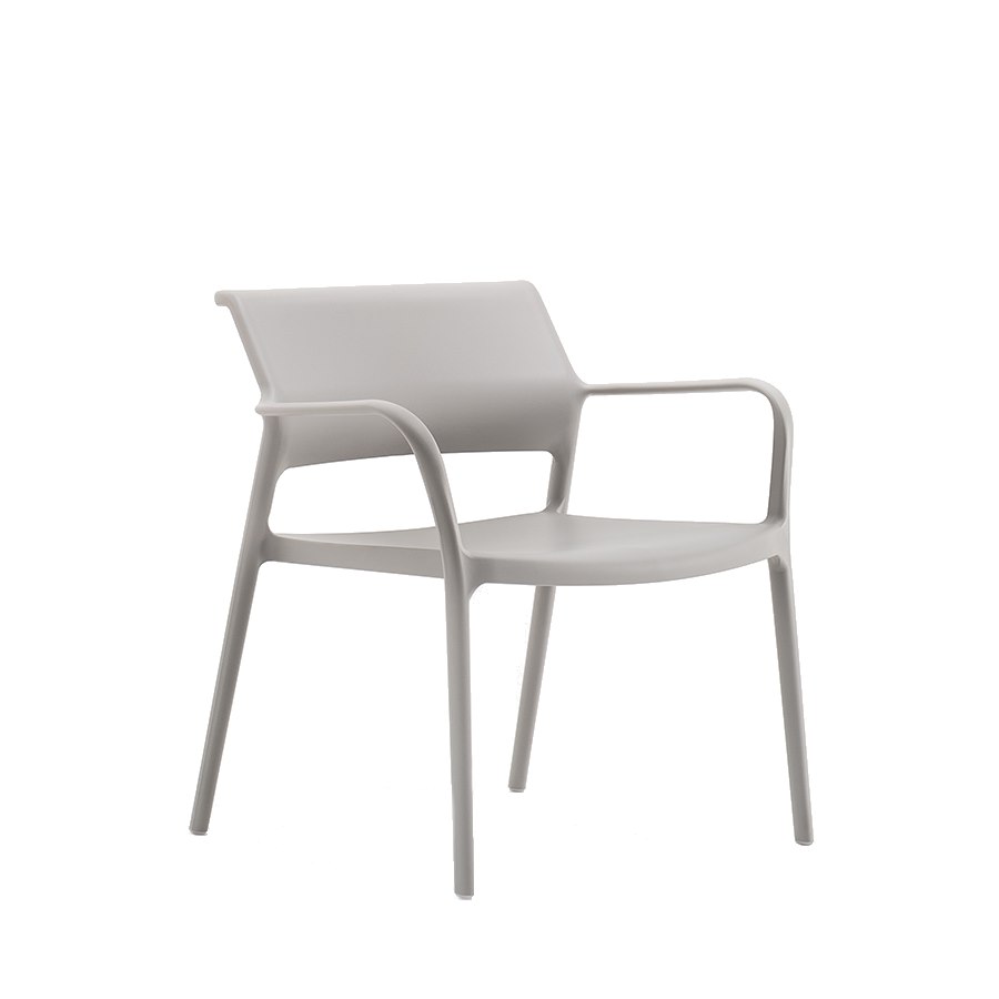 Fåtölj Ara 316, sh.42 cm, stapelbar, grå