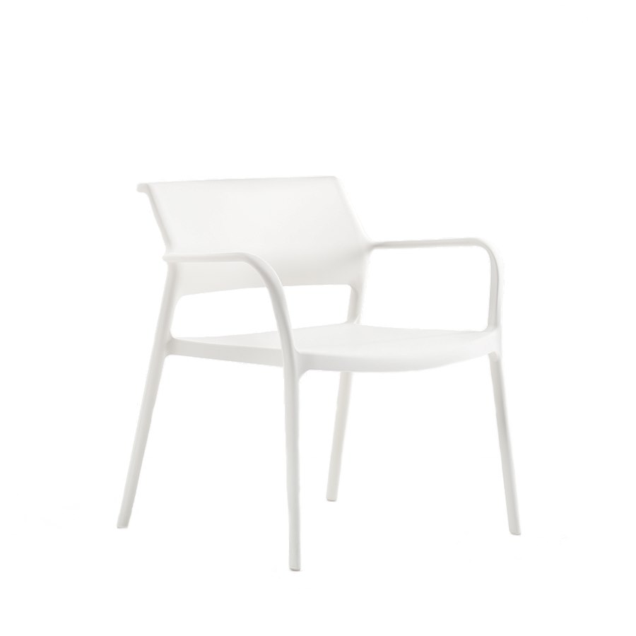 Fåtölj Ara 316, sh.42 cm, stapelbar, vit