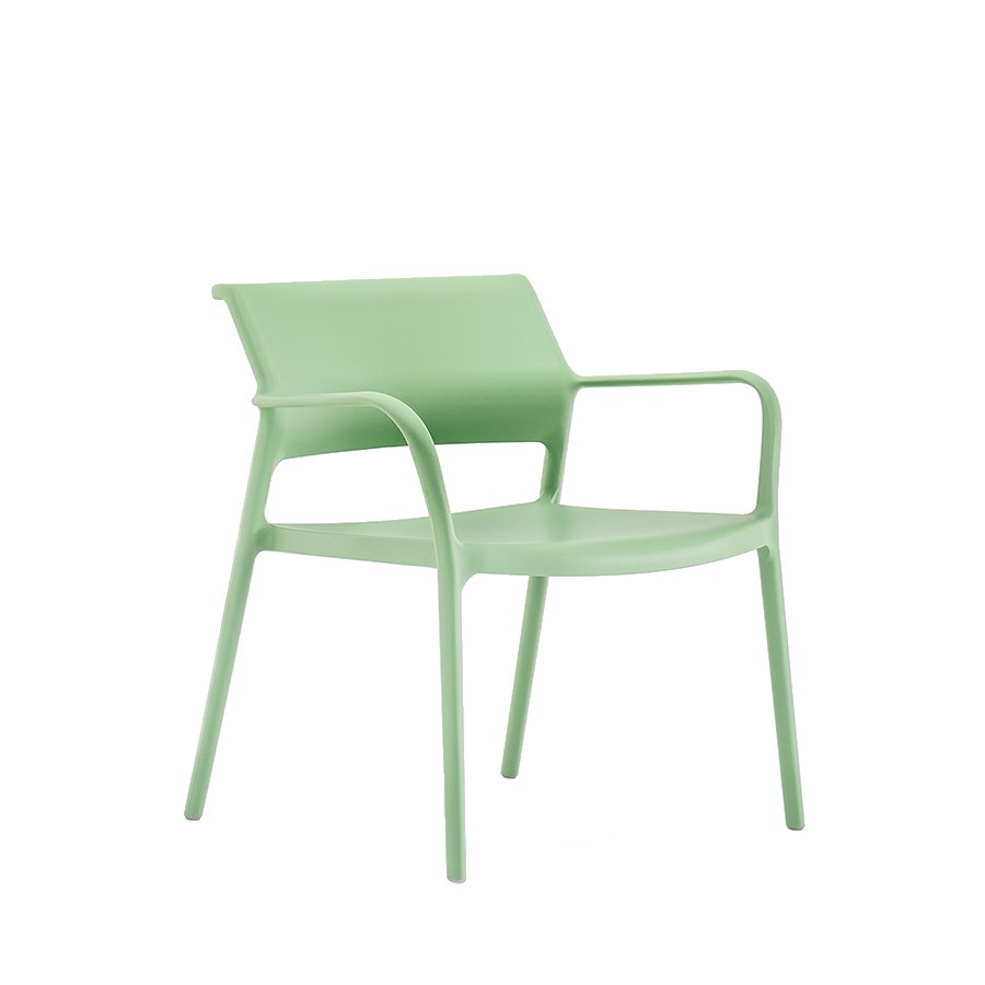 Fåtölj Ara 316, sh.42 cm, stapelbar, grön