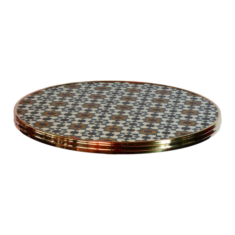 Bordsskiva Bistro exclusive, dia 70, fez blå, koppar