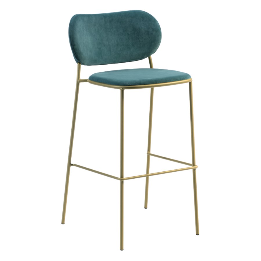 Barstol Nuta Light, sammetsklädd 5134, sitthöjd 77 cm