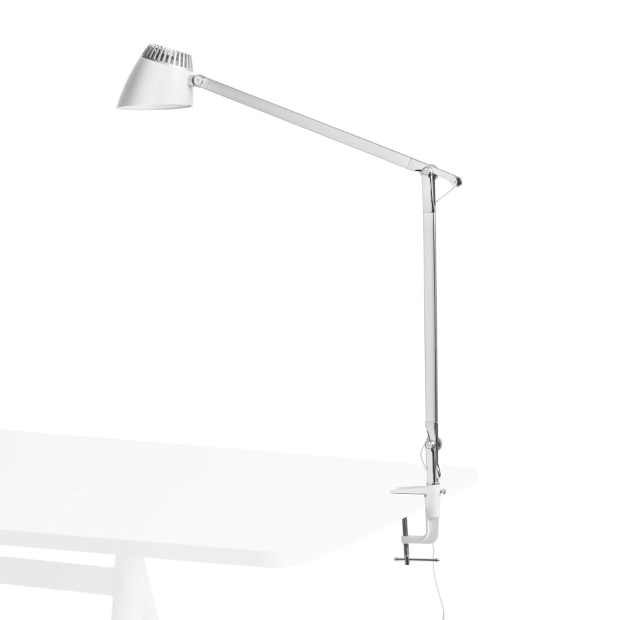 Skrivbordslampa NAPOLI, vit, klämfäste