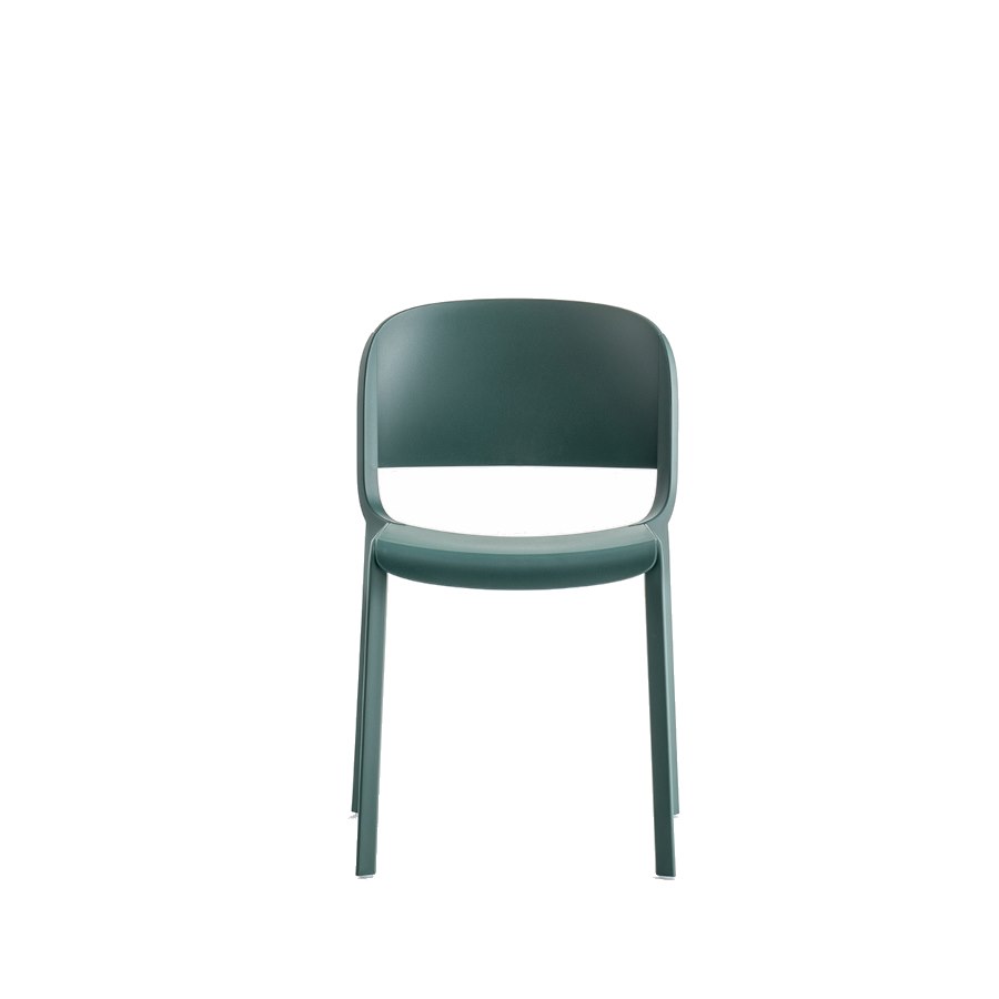 Stol Dome 260, sh.46 cm, stapelbar, mossgrön