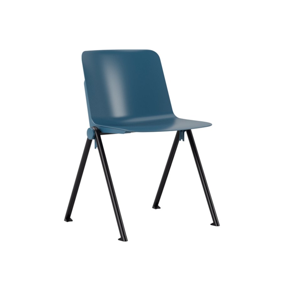 Matilda, blått skal, svart stativ, blå sidoplugg