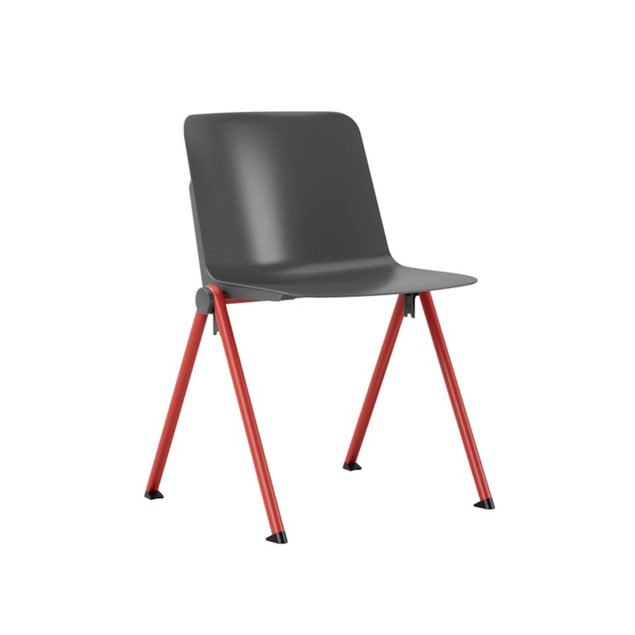 Matilda, mörkgrått skal, tegelrött stativ, mörkgrå sidoplugg med koppling