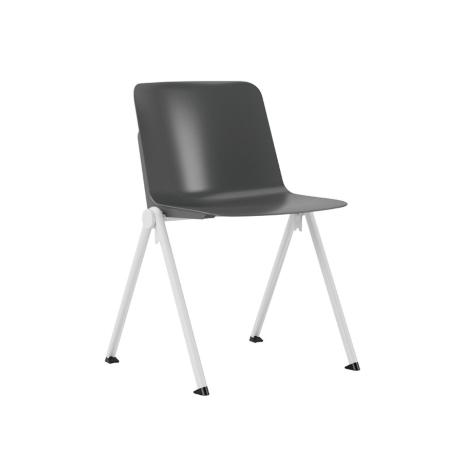 Matilda, mörkgrått skal, vitt stativ, vit sidoplugg