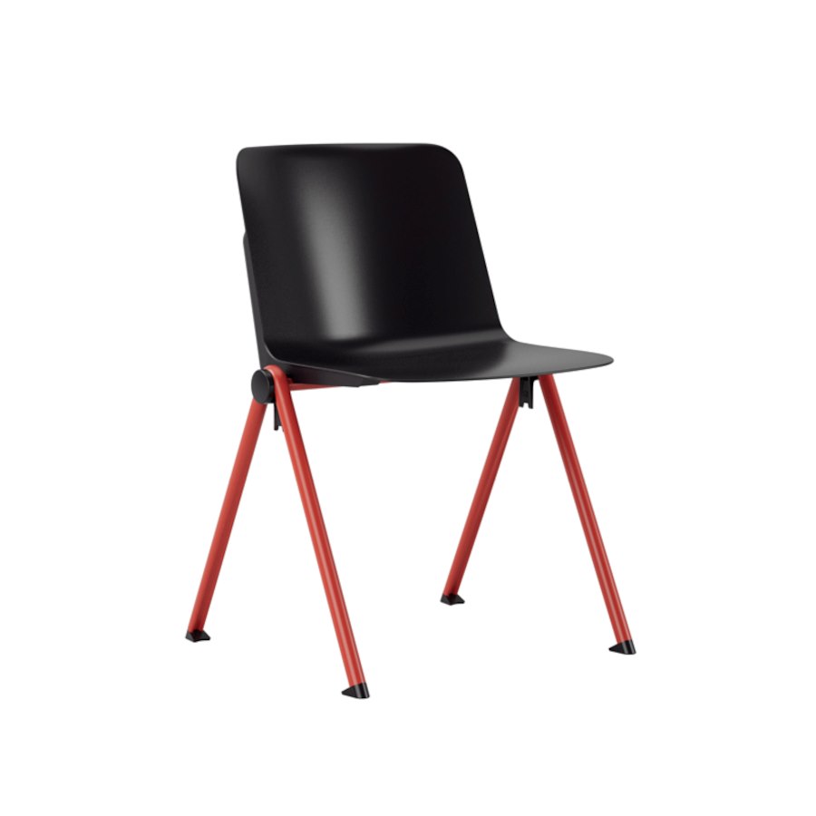 Matilda, svart skal, tegelrött stativ, svart sidoplugg med koppling