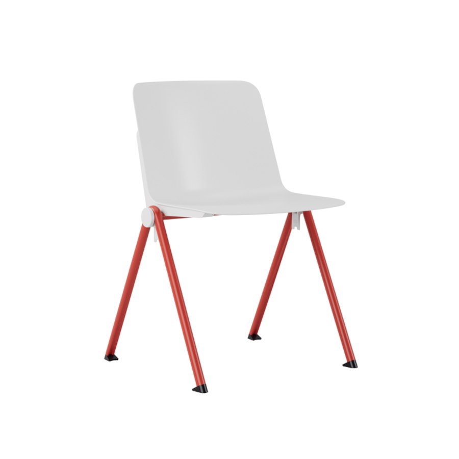 Matilda, vitt skal, tegelrött stativ, vitt sidoplugg