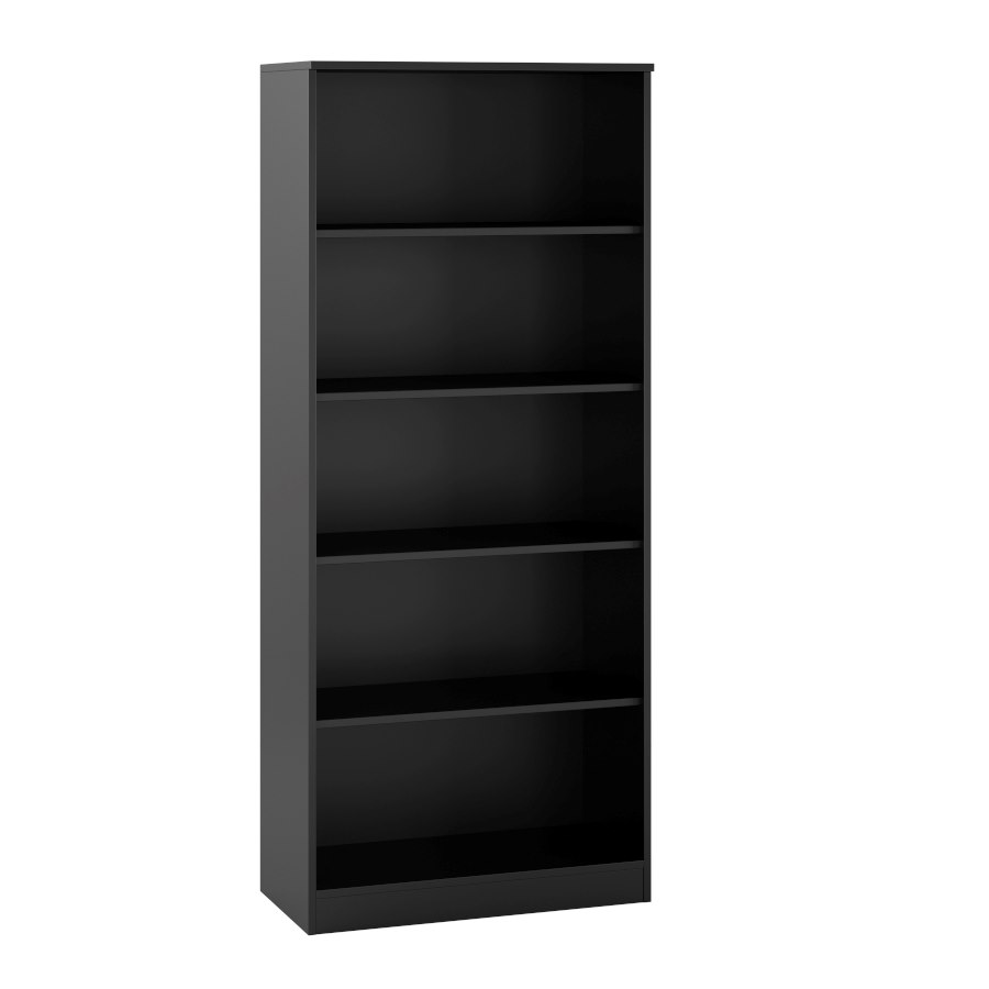 Milano bokhylla, H180xB80 cm, svart