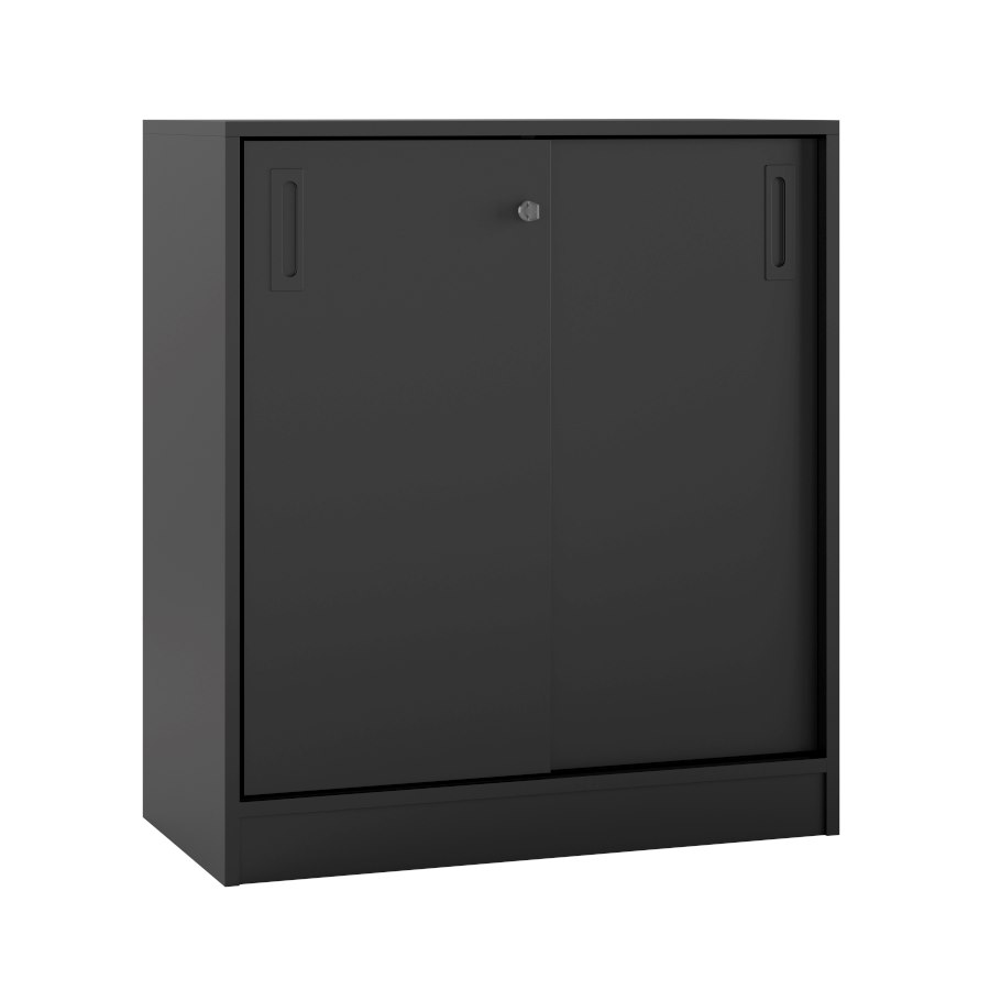 Milano skjutdörrskåp, H90xB80 cm, svart