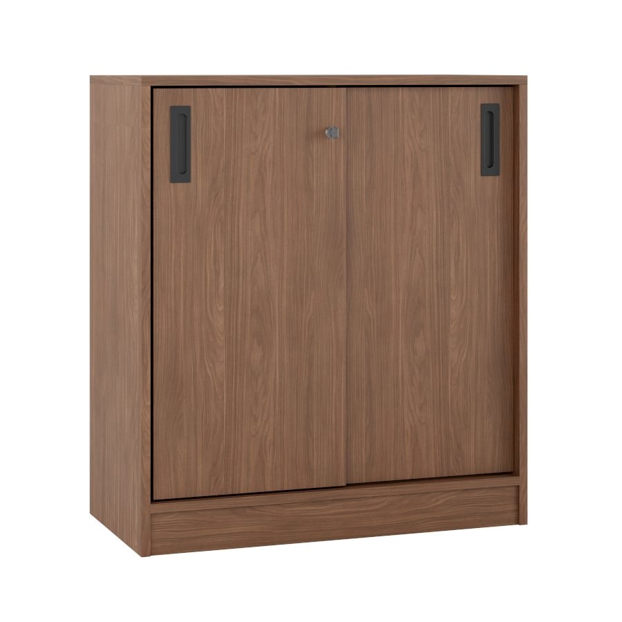 Milano skjutdörrskåp, H90xB80 cm, valnöt