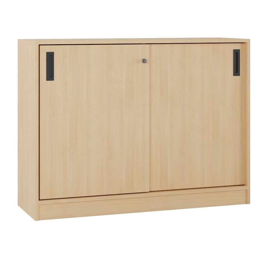 Milano skjutdörrskåp, H90xB120 cm, ljus ek