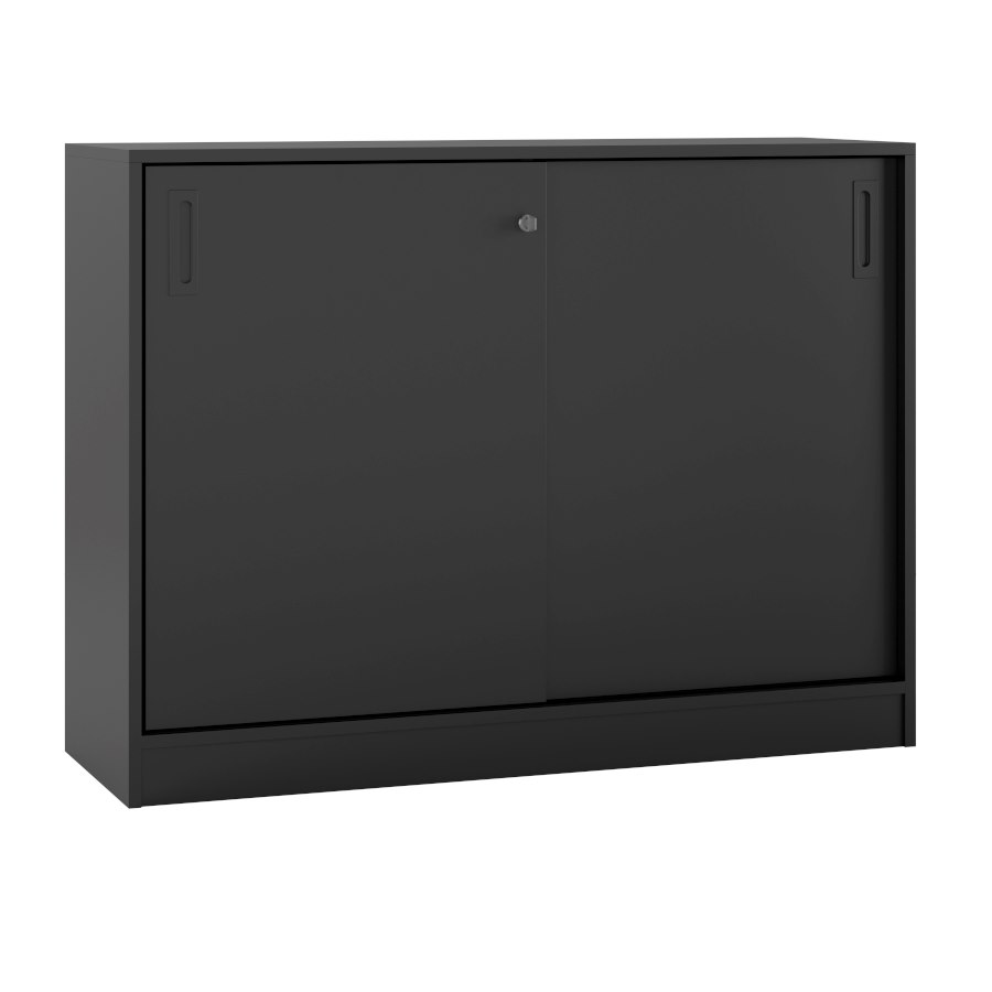 Milano skjutdörrskåp, H90xB120 cm, svart