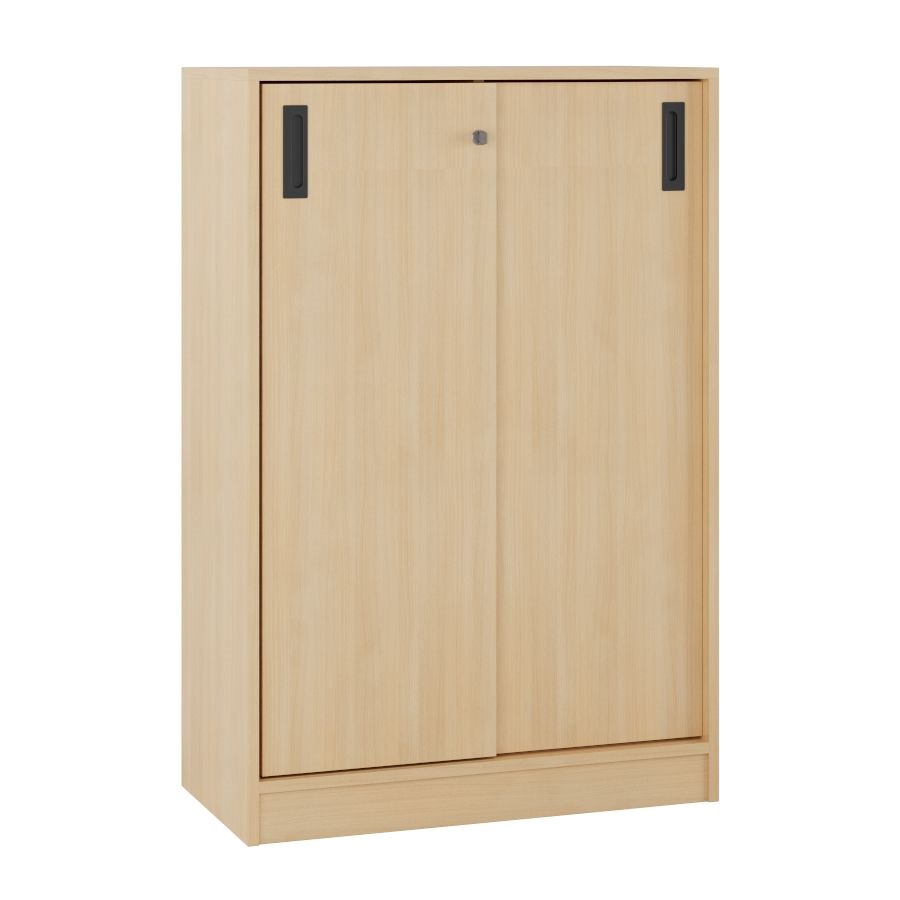 Milano skjutdörrskåp, H120xB80 cm, ljus ek