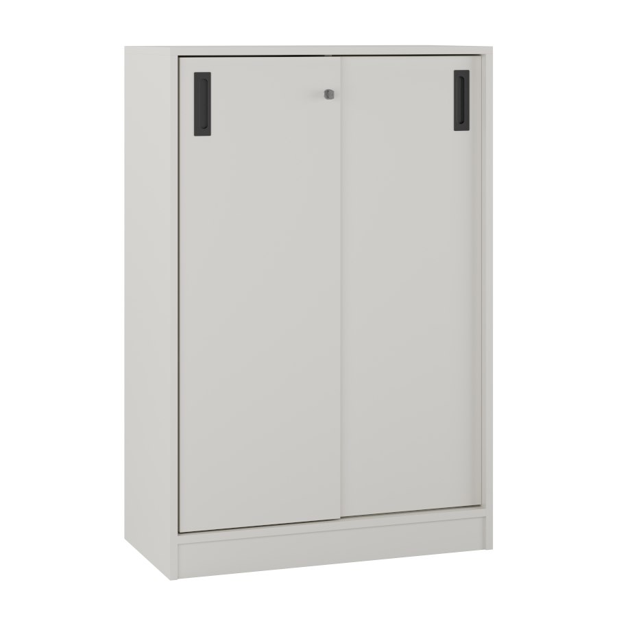 Milano skjutdörrskåp, H120xB80 cm, ljusgrå