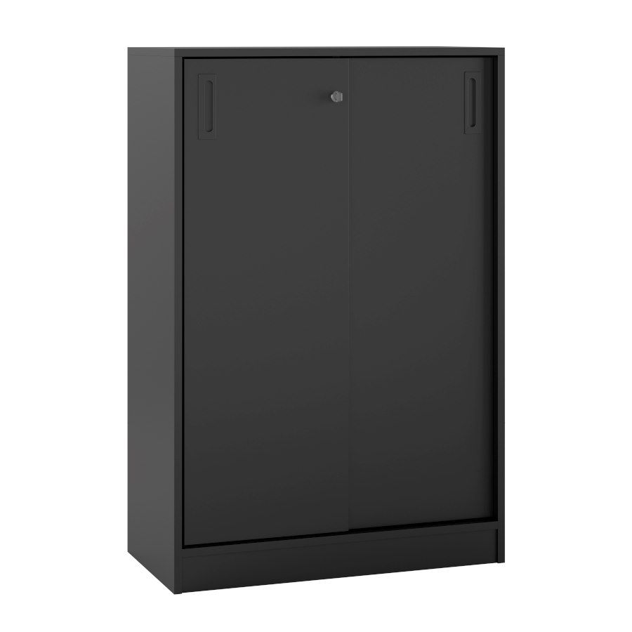 Milano skjutdörrskåp, H120xB80 cm, svart