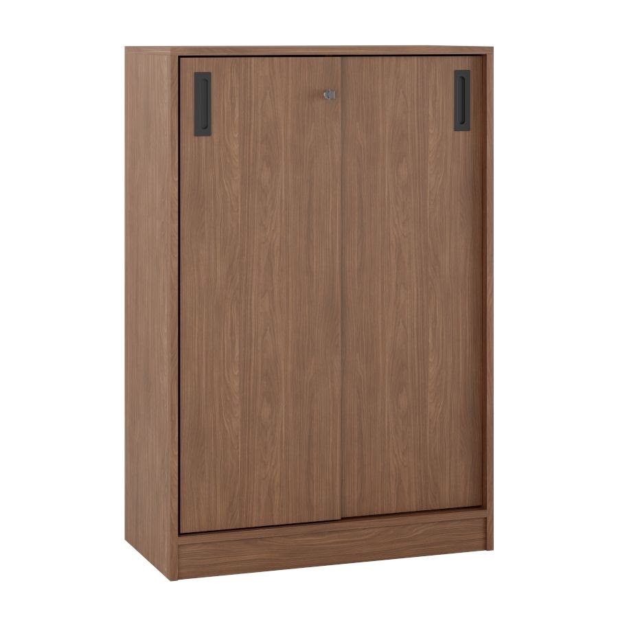 Milano skjutdörrskåp, H120xB80 cm, valnöt