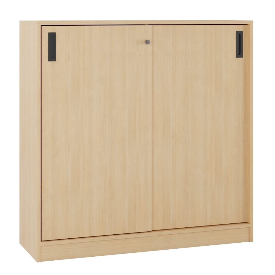 Milano skjutdörrskåp, H120xB120 cm, ljus ek