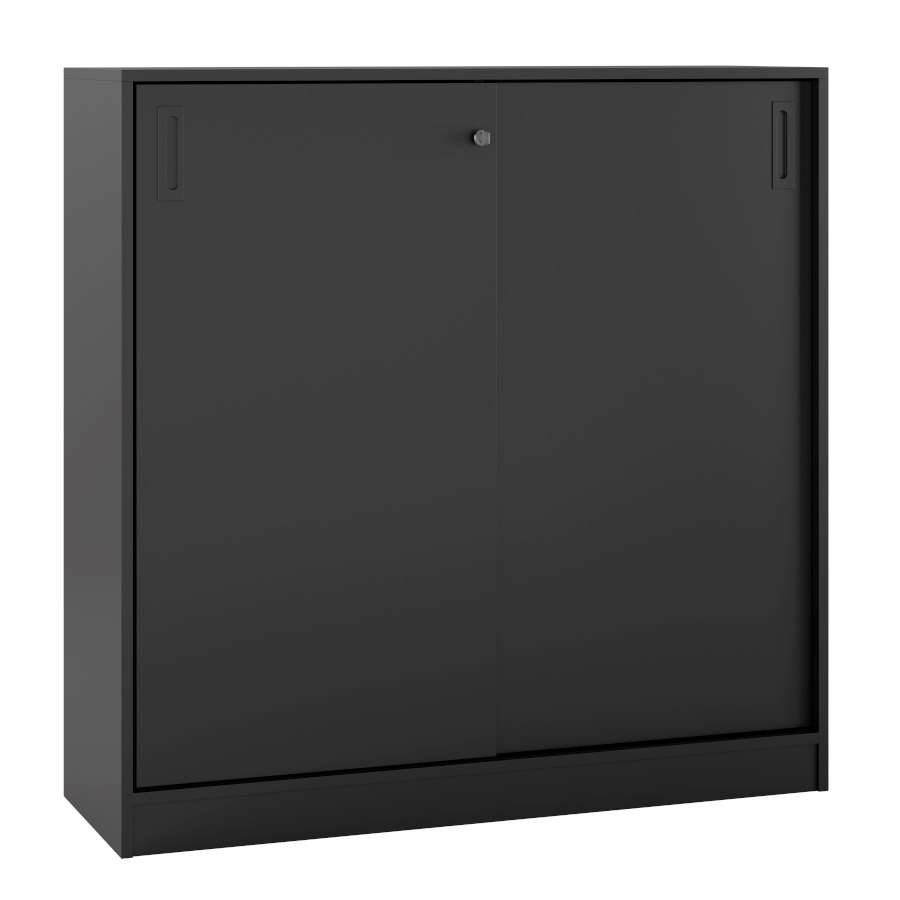 Milano skjutdörrskåp, H120xB120 cm, svart