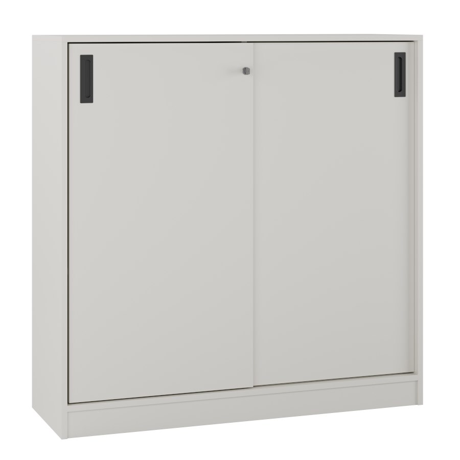 Milano skjutdörrskåp, H120xB120 cm, ljusgrå