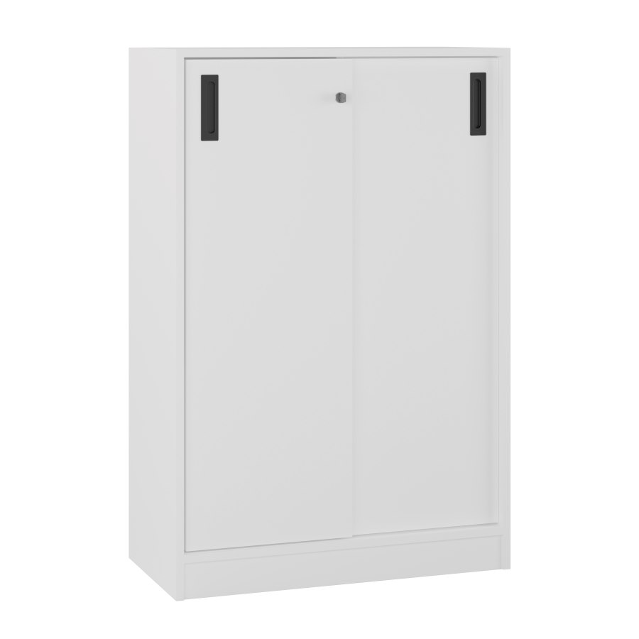 Milano skjutdörrskåp, H120xB80 cm, vit