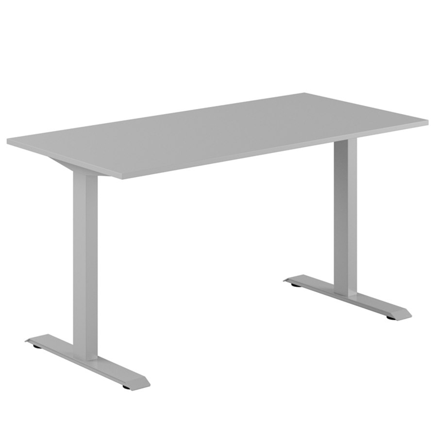 Fast skrivbord, grått stativ, grå bordsskiva 180x80cm