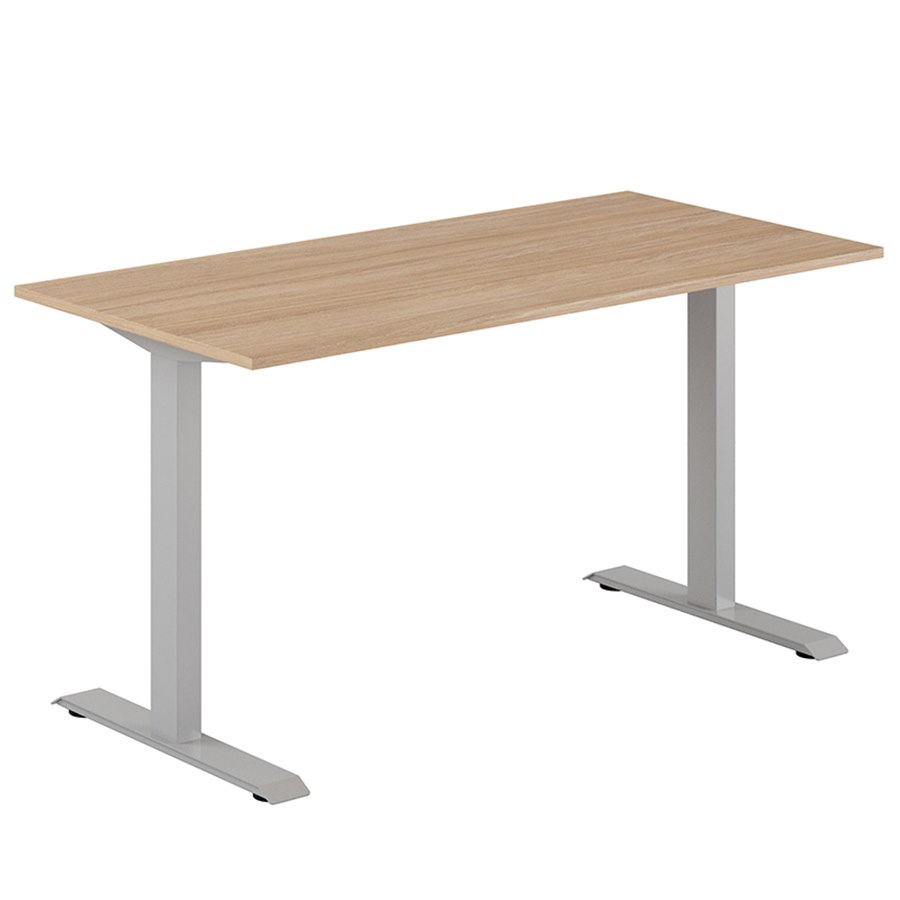 Fast skrivbord, grått stativ, urban oak bordsskiva 120x80cm