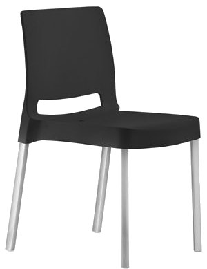 Stol Joi, sh.46 cm, stapelbar, svart