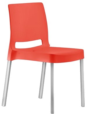 Stol Joi, sh.46 cm, stapelbar, röd